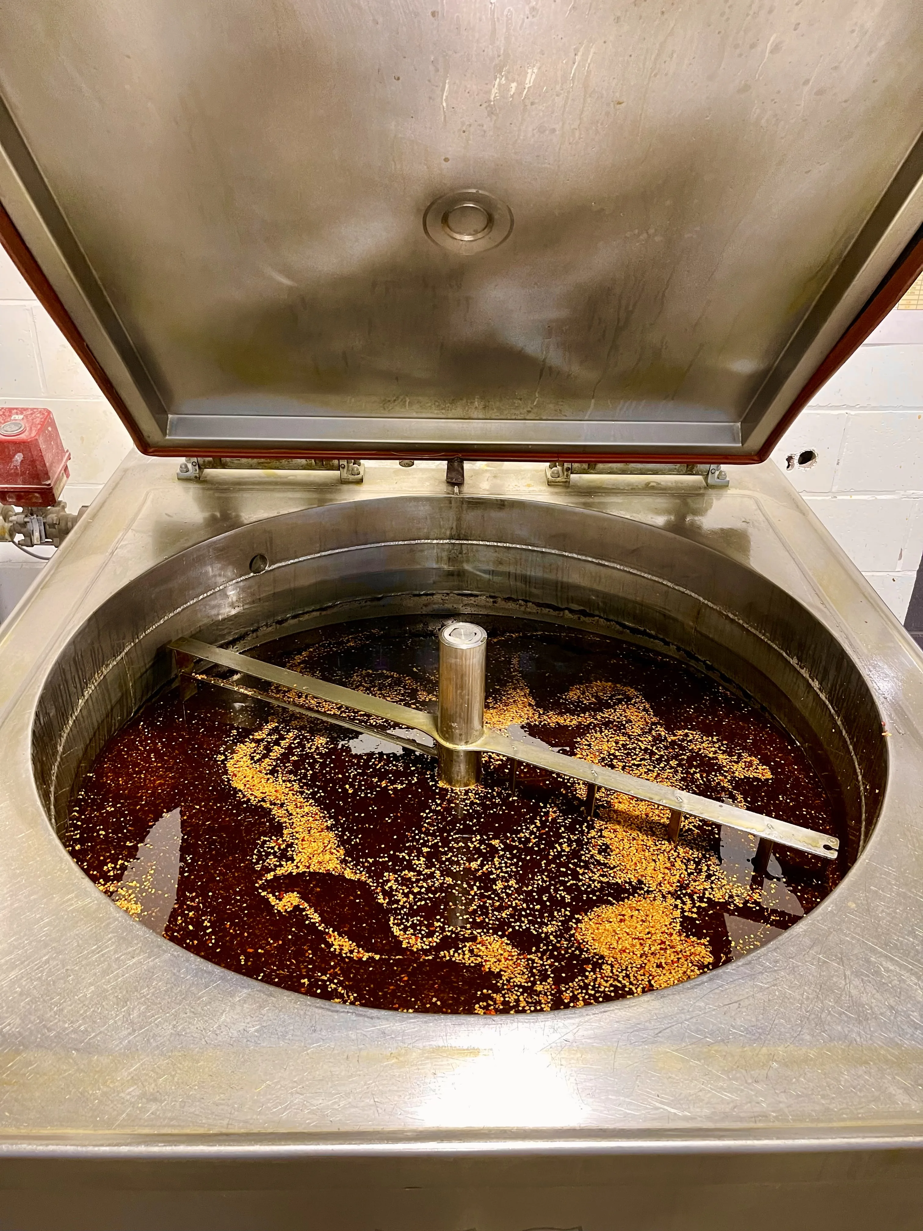 Close-up of slowly cold-infused olive oil